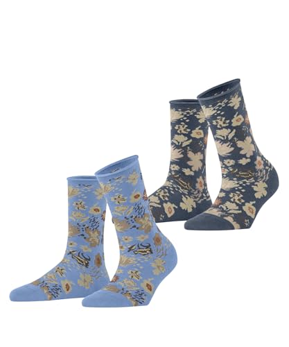 ESPRIT Damen Primrose 2-Pack W SO Baumwolle Gemustert 2 Paar Socken, Mehrfarbig (Sortiment 0020), 35-38 (2er Pack) von ESPRIT