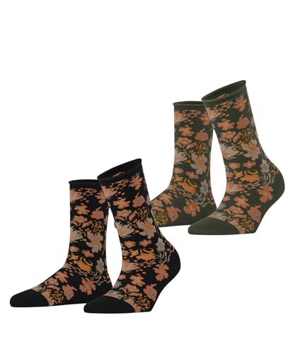 ESPRIT Damen Primrose 2-Pack W SO Baumwolle Gemustert 2 Paar Socken, Mehrfarbig (Sortiment 0050), 35-38 (2er Pack) von ESPRIT