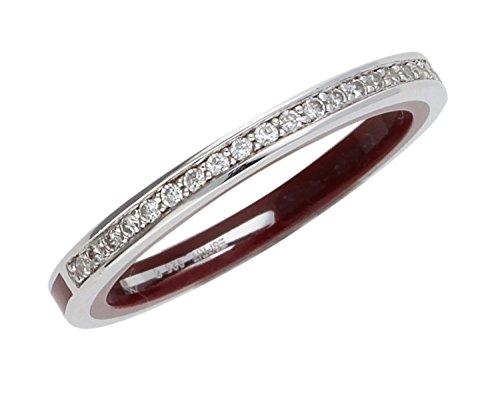 ESPRIT Damen-Ring 925 Sterling Silber rhodiniert Kristall Zirkonia Marin Silver Glam Red weiß Gr.53 (16.9) ESRG91939C170 von ESPRIT