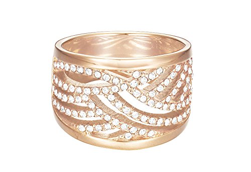 ESPRIT Damen-Ring JW50236 Rose teilvergoldet Glas weiß Gr. 54 (17.2) - ESRG02688C170 von ESPRIT