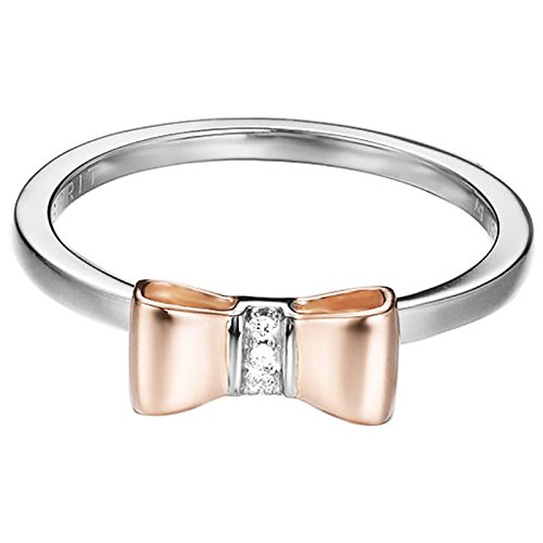 ESPRIT Damen-Ring JW52881 BI-COLOR 925 Silber teilvergoldet Zirkonia transparent Gr. 54 (17.2)-ESRG92769D170 von ESPRIT