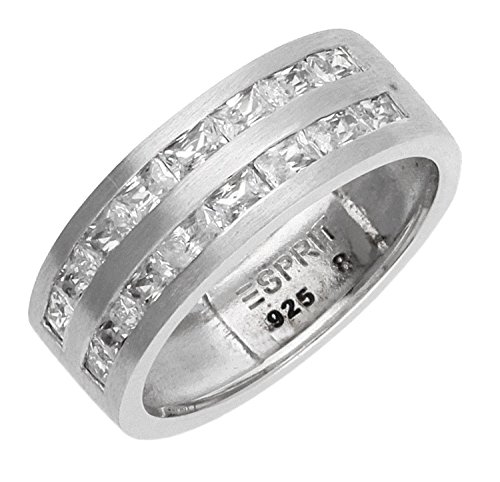 ESPRIT Damen Ring Silber Zirkonia ESRG92222A1, Ringgröße:56 (17.8 mm Ø) von ESPRIT