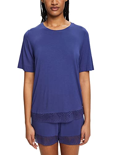 ESPRIT Damen Seasonal Lace Cv Sus Shorty Pyjamaset, Dark Blue, 38 von ESPRIT