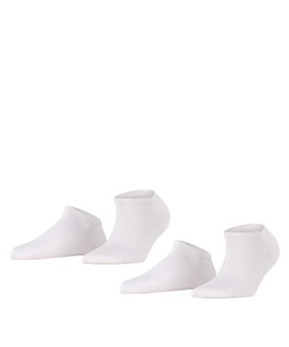 ESPRIT Damen Sneakersocken Uni Multipack W Sn Baumwolle kurz einfarbig 2 Paar, Weiß White 2000, 35-38 von ESPRIT
