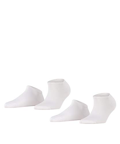 ESPRIT Damen Sneakersocken Uni 2-Pack W SN Baumwolle kurz einfarbig 2 Paar, Weiß (White 2000), 35-38 von ESPRIT