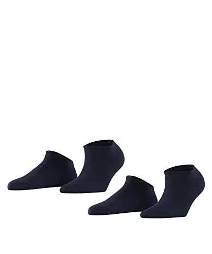 ESPRIT Damen Sneakersocken Uni 2-Pack W SN Baumwolle kurz einfarbig 2 Paar, Blau (Marine 6120), 39-42 von ESPRIT