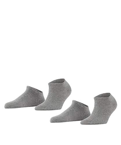ESPRIT Damen Sneakersocken Uni 2-Pack W SN Baumwolle kurz einfarbig 2 Paar, Grau (Light Grey Melange 3390), 39-42 von ESPRIT