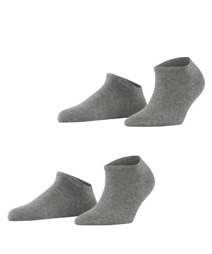 ESPRIT Damen Sneakersocken Uni Multipack W Sn Baumwolle kurz einfarbig 2 Paar, Grau Light Grey Melange 3390, 35-38 von ESPRIT