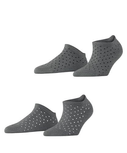 ESPRIT Damen Sneakersocken Fine Dot 2-Pack W SN Baumwolle kurz gemustert 2 Paar, Grau (Light Grey Melange 3390), 39-42 von ESPRIT