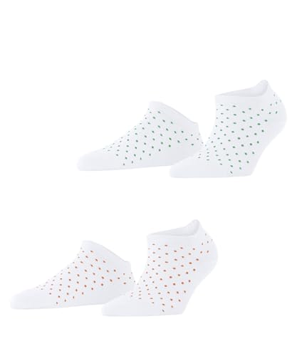 ESPRIT Damen Sneakersocken Fine Dot Multipack W Sn Baumwolle kurz gemustert 2 Paar, Weiß White 2000, 35-38 von ESPRIT
