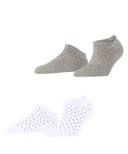 ESPRIT Damen Sneakersocken Fine Dot Multipack W Sn Baumwolle kurz gemustert 2 Paar, Mehrfarbig Grey White 0210, 39-42 von ESPRIT