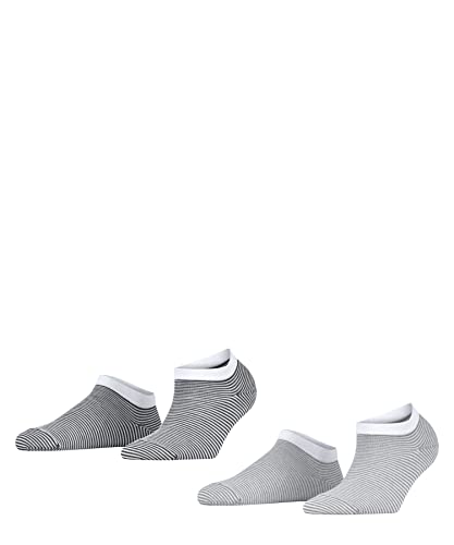 ESPRIT Damen Sneakersocken Fine Stripe 2-Pack W SN Baumwolle kurz gemustert 2 Paar, Mehrfarbig (Sortiment 0010), 35-38 von ESPRIT