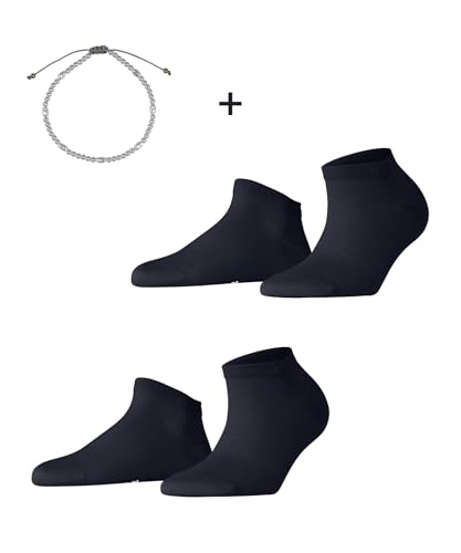 ESPRIT Damen Sneakersocken Irisée Multipack W Sn Baumwolle kurz einfarbig 2 Paar, Blau Space Blue 6116, 39-42 von ESPRIT