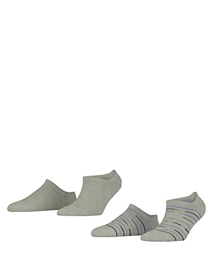 ESPRIT Damen Sneakersocken Irregular Stripe 2-Pack W SN Baumwolle kurz gemustert 2 Paar, Grau (Storm Grey 3820), 36-41 von ESPRIT