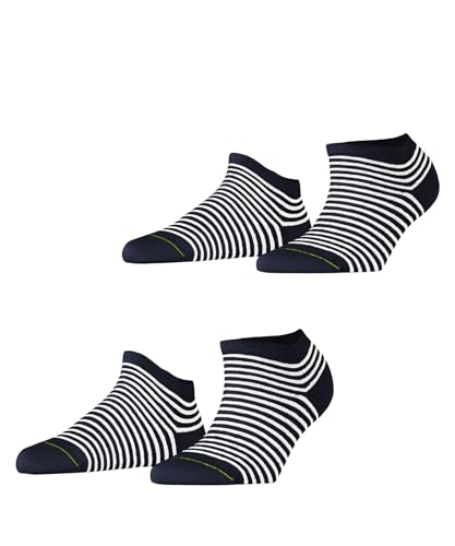 ESPRIT Damen Sneakersocken Stripes 2-Pack W SN Baumwolle kurz gemustert 2 Paar, Blau (Space Blue 6116), 39-42 von ESPRIT
