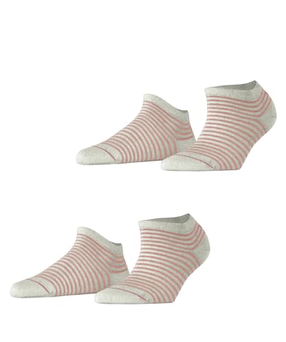ESPRIT Damen Sneakersocken Stripes 2-Pack W SN Baumwolle kurz gemustert 2 Paar, Grau (Storm Grey 3820), 35-38 von ESPRIT
