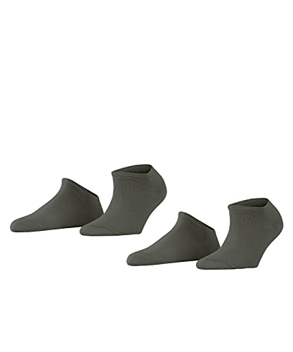 ESPRIT Damen Sneakersocken Uni 2-Pack W SN Baumwolle kurz einfarbig 2 Paar, Grün (Thymian 7821), 39-42 von ESPRIT