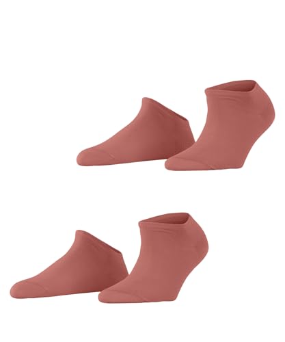 ESPRIT Damen Sneakersocken Uni Multipack W Sn Baumwolle kurz einfarbig 2 Paar, Rosa Peach 8796, 35-38 von ESPRIT