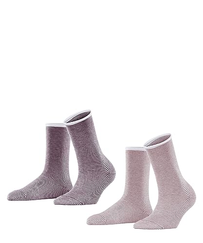 ESPRIT Damen Allover Stripe 2-Pack W SO Baumwolle Gemustert 2 Paar Socken, Mehrfarbig (Sortiment 0130), 35-38 (2er Pack) von ESPRIT