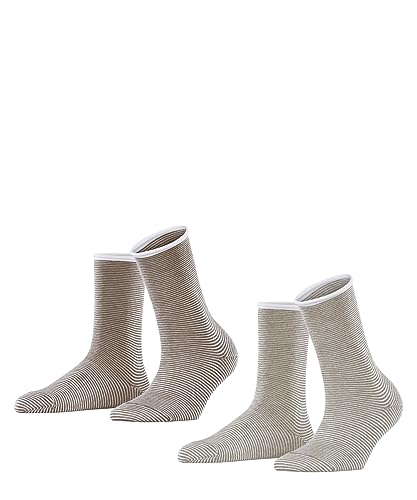 ESPRIT Damen Socken Allover Stripe 2-Pack Biologische Baumwolle gemustert 2 Paar, Mehrfarbig (Sortiment 0140), 35-38 von ESPRIT