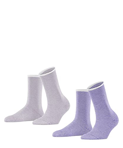 ESPRIT Damen Socken Allover Stripe 2-Pack W SO Baumwolle gemustert 2 Paar, Mehrfarbig (Sortiment 0090), 35-38 von ESPRIT