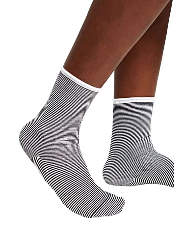 ESPRIT Damen Socken Allover Stripe Multipack W So Baumwolle gemustert 2 Paar, Grau Grey Mix 0010, 39-42 von ESPRIT