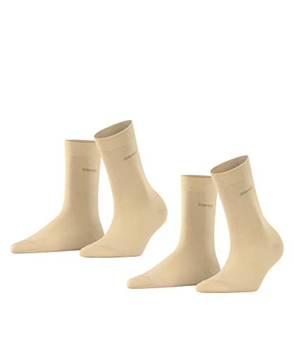 ESPRIT Damen Socken Basic Easy Multipack W So Baumwolle einfarbig 2 Paar, Beige Cream 4011, 39-42 von ESPRIT