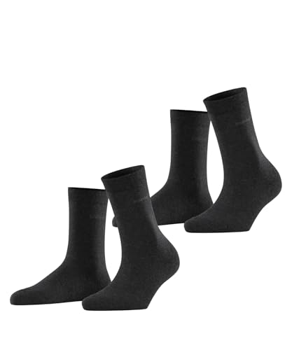 ESPRIT Damen Socken Basic Easy Multipack W So Baumwolle einfarbig 2 Paar, Grau Anthracite Melange 3080, 39-42 von ESPRIT