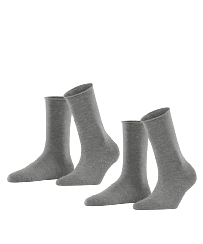 ESPRIT Damen Socken Basic Pure Multipack W So Baumwolle einfarbig 2 Paar, Grau Light Grey Melange 3390, 39-42 von ESPRIT