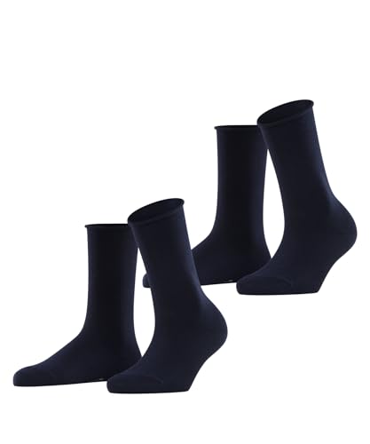 ESPRIT Damen Socken Basic Pure Multipack W So Baumwolle einfarbig 2 Paar, Blau Marine 6120, 39-42 von ESPRIT