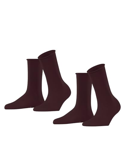 ESPRIT Damen Socken Basic Pure Multipack W So Baumwolle einfarbig 2 Paar, Rot Shadow Red 8138, 39-42 von ESPRIT