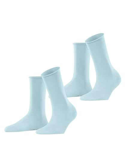 ESPRIT Damen Socken Basic Pure 2-Pack W SO Baumwolle einfarbig 2 Paar, Blau (Barely Blue 6588), 35-38 von ESPRIT