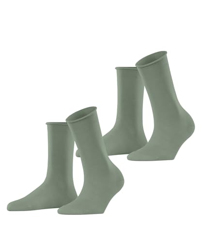 ESPRIT Damen Socken Basic Pure Multipack W So Baumwolle einfarbig 2 Paar, Grün Frosty Grey 7180, 35-38 von ESPRIT