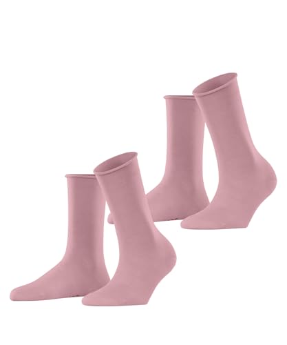 ESPRIT Damen Socken Basic Pure Multipack W So Baumwolle einfarbig 2 Paar, Rosa Flamingo 8402, 35-38 von ESPRIT