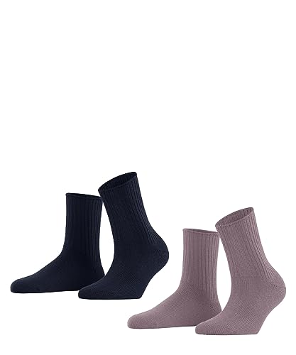 ESPRIT Damen Socken Cosy Rib 2-Pack W SO Baumwolle Wolle einfarbig 2 Paar, Mehrfarbig (Sortiment 0020), 35-38 von ESPRIT