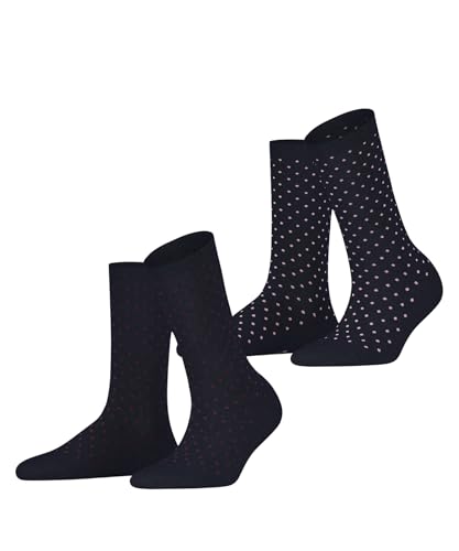 ESPRIT Damen Socken Fine Dot Multipack W So Baumwolle gemustert 2 Paar, Blau Marine 6120, 39-42 von ESPRIT