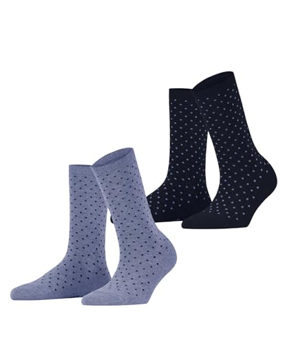 ESPRIT Damen Socken Fine Dot 2-Pack W SO Baumwolle gemustert 2 Paar, Mehrfarbig (Sortiment 0010), 39-42 von ESPRIT