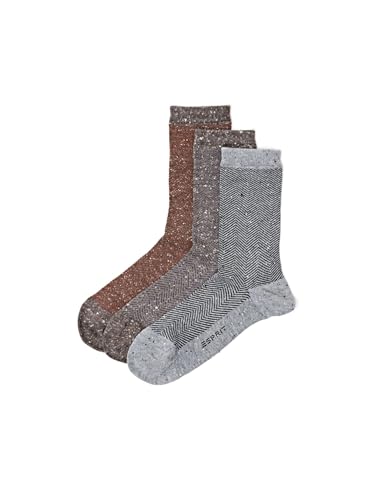 ESPRIT Damen Socken Herringbone 3-Pack Baumwolle Seide gemustert 3 Paar, Mehrfarbig (Sortiment 0020), 36-41 von ESPRIT