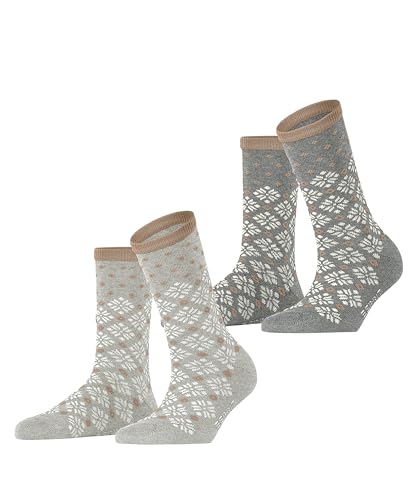 ESPRIT Damen Socken Norwegian 2-Pack W SO Baumwolle gemustert 2 Paar, Mehrfarbig (Sortiment 0010), 36-41 von ESPRIT