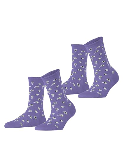 ESPRIT Damen Socken Petite Flowers Multipack W So Viskose gemustert 2 Paar, Lila Thimble 6996, 39-42 von ESPRIT