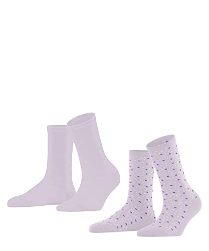 ESPRIT Damen Socken Playful Dot 2-Pack W SO Baumwolle gemustert 2 Paar, Rosa (Anemone 6790), 35-38 von ESPRIT