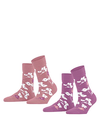 ESPRIT Damen Socken Spring Flowers 2-Pack W SO Baumwolle gemustert 2 Paar, Mehrfarbig (Sortiment 0020), 39-42 von ESPRIT