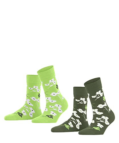 ESPRIT Damen Socken Spring Flowers 2-Pack W SO Baumwolle gemustert 2 Paar, Mehrfarbig (Sortiment 0030), 39-42 von ESPRIT