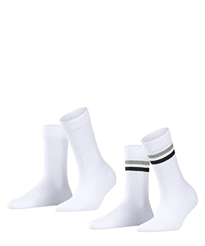 ESPRIT Damen Socken Tennis Stripe 2-Pack W SO Baumwolle einfarbig 2 Paar, Weiß (Woolwhite 2070), 39-42 von ESPRIT