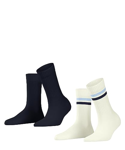 ESPRIT Damen Socken Tennis Stripe 2-Pack W SO Baumwolle gemustert 2 Paar, Mehrfarbig (Sortiment 0010), 35-38 von ESPRIT
