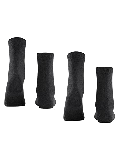 ESPRIT Damen Socken Uni 2-Pack W SO Baumwolle einfarbig 2 Paar, Grau (Anthracite Melange 3080), 35-38 von ESPRIT