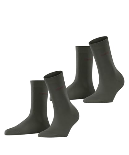 ESPRIT Damen Socken Uni Multipack W So Baumwolle einfarbig 2 Paar, Grün Thymian 7821, 39-42 von ESPRIT