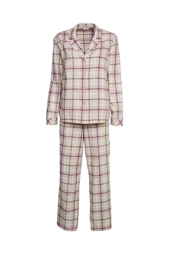 ESPRIT Damen Soft Flannel WV NW SUS pj_ll_ls Pyjamaset, Sand 2, XL von ESPRIT