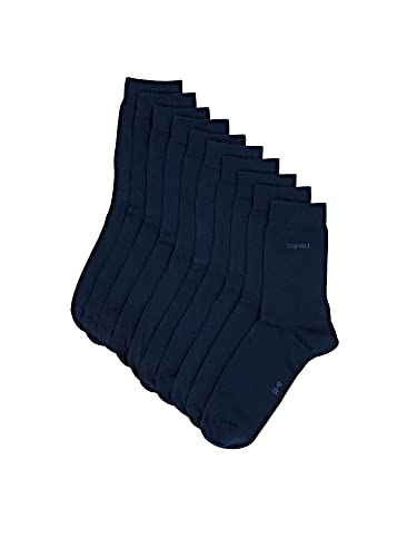 ESPRIT Damen Socken Solid 10-Pack W SO Baumwolle einfarbig 10 Paar, Blau (Marine 6120), 36-41 von ESPRIT