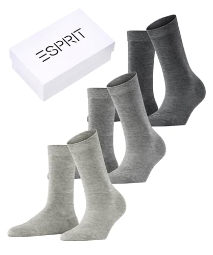 Esprit Damen Socken Solid Mix 3-Pack, Nachhaltige biologische Baumwolle Lyocell, 3 Paar, Mehrfarbig (Sortiment 20), 35-38 von ESPRIT